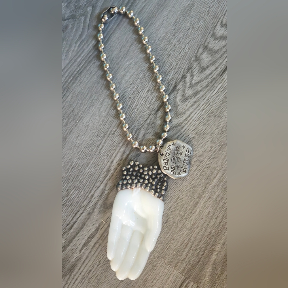 Art By Amy Past Present and future Pendant Necklace with Silver Beaded Chain - Picture 2 of 4